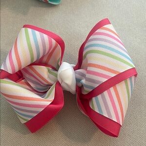 Colorful Striped Kids Hair Bow